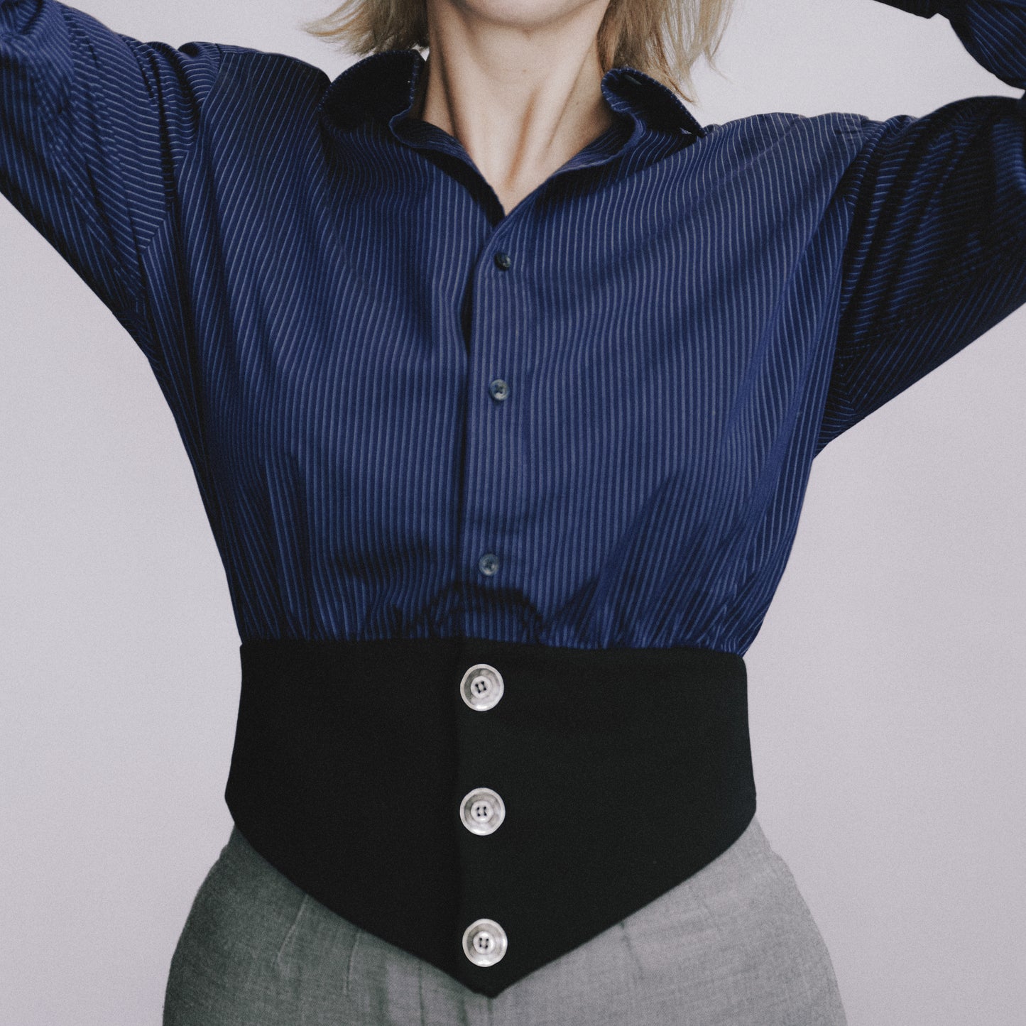 Waistband shirt in dark blue