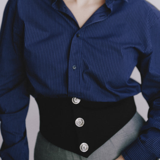 Waistband shirt in dark blue