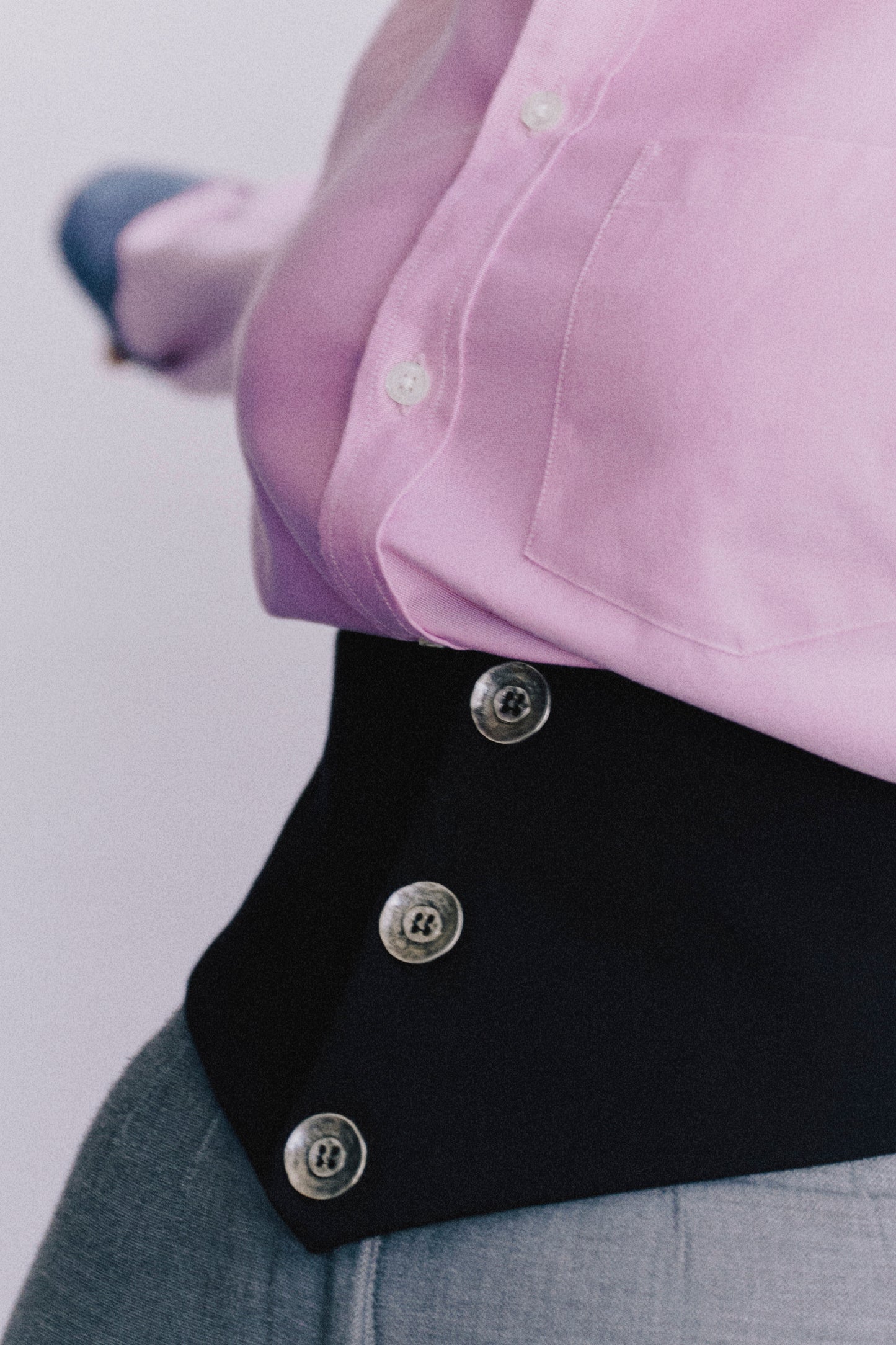 Waistand shirt in pink cotton
