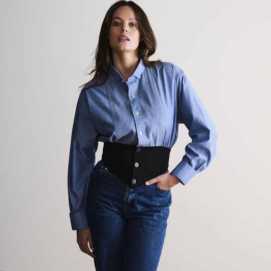 Waistband Shirt in Light Blue