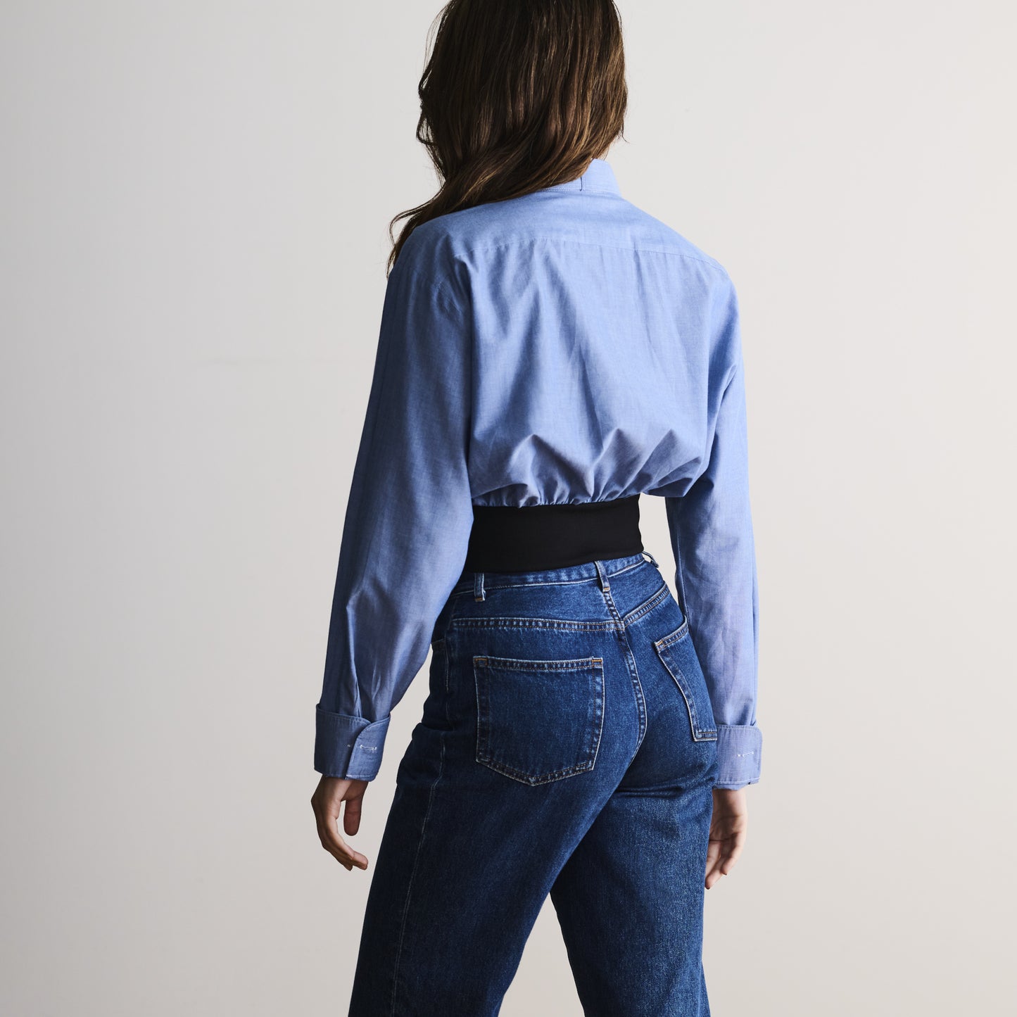 Waistband Shirt in Light Blue
