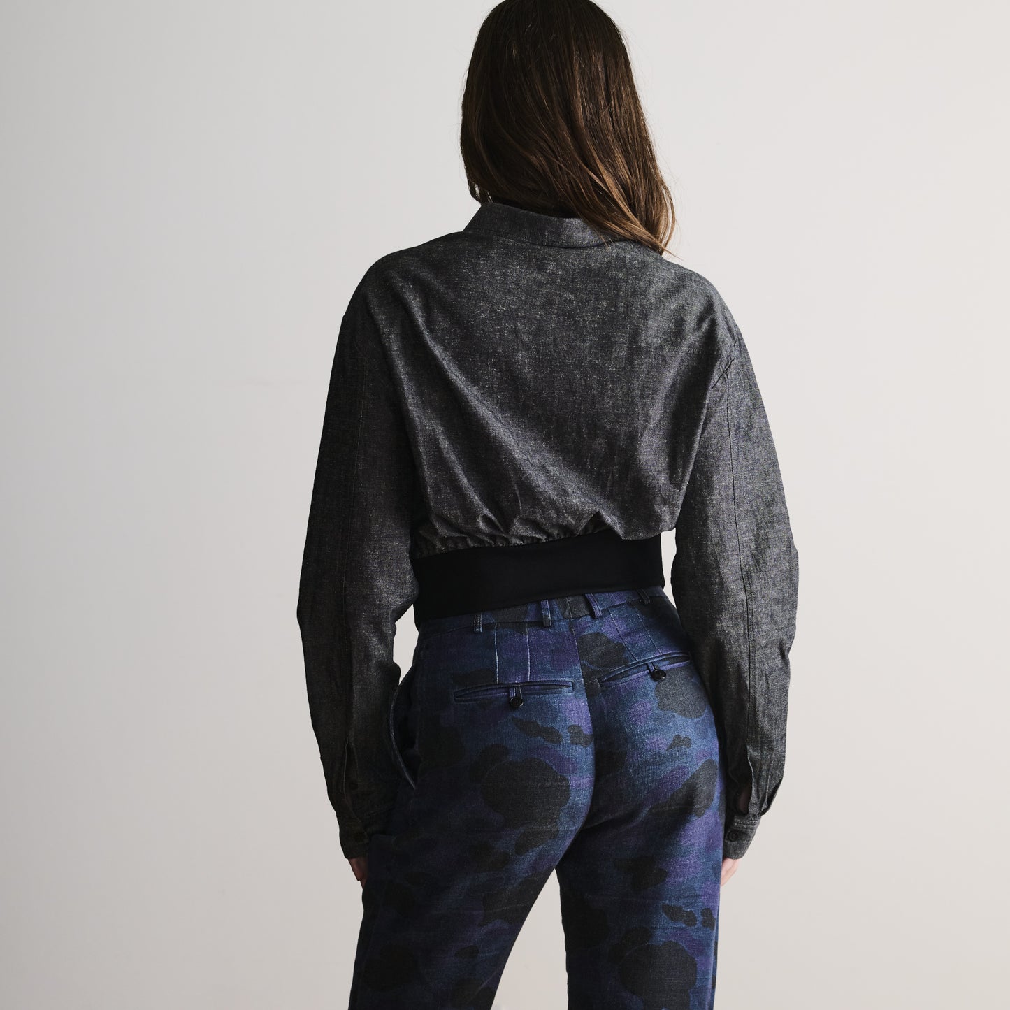 Waistband Shirt in Grey Hemp